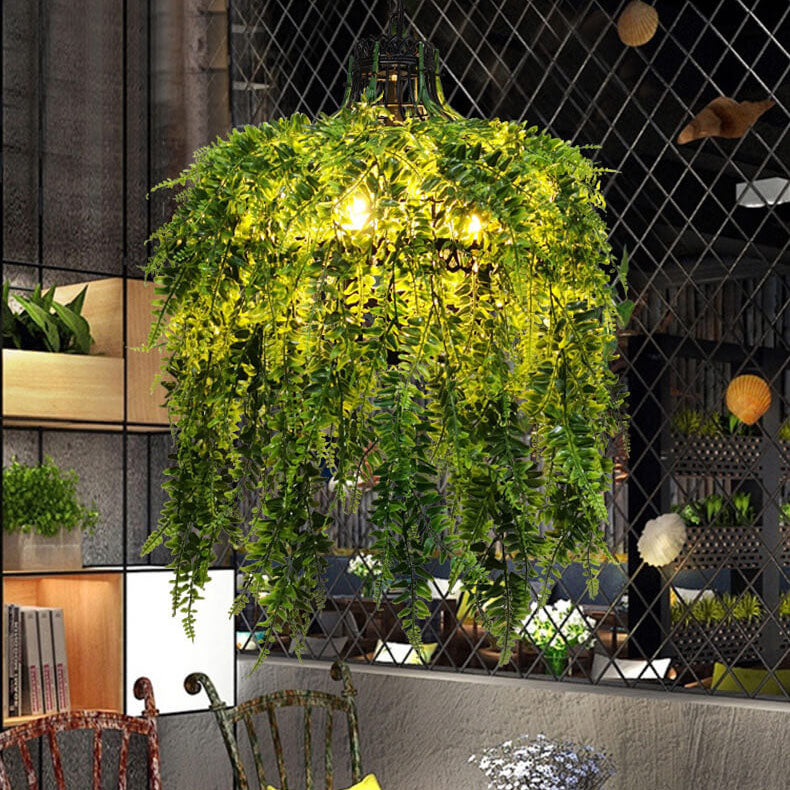 lighted hanging plants Creative Plant Vine Decorative 3-Light Chandelier – BulbSquare