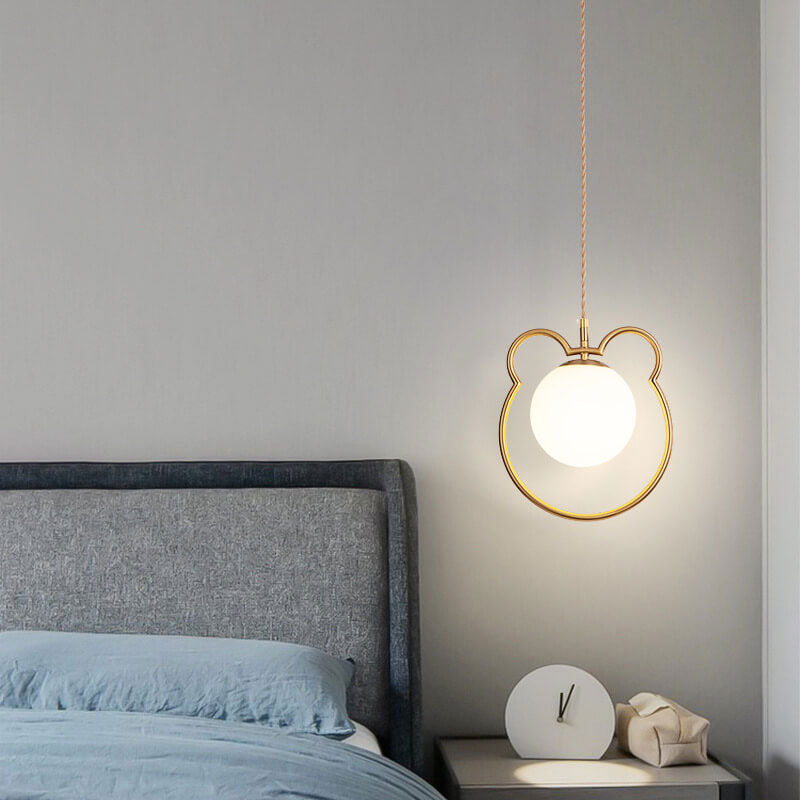 Modern Simple Cute Bear Outline Design 1-Light Pendant Light