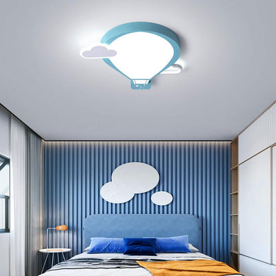 Cartoon Hot Air Balloon Kid LED Flush Mount Ceiling Light