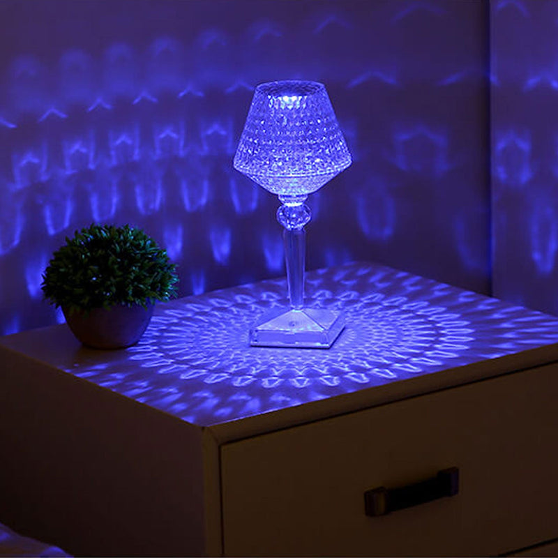 Lampe de Table créative en verre de vin en diamant acrylique, veilleuse décorative en forme de prune 