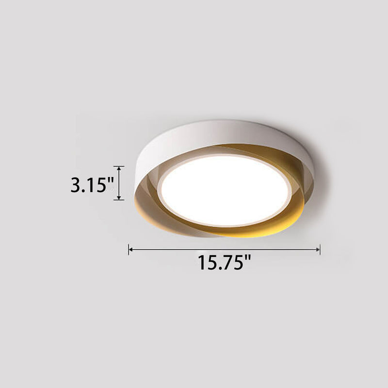 Modern Minimalist Round Wrought Iron LED Flush Mount Ceiling Light