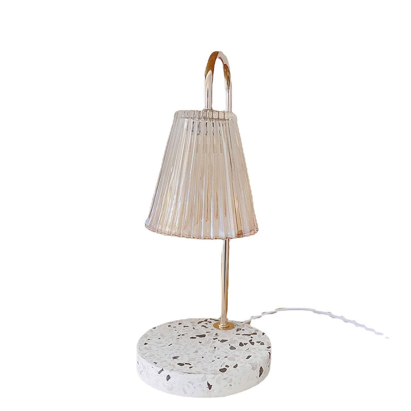 Vintage Glass Terrazzo Base 1-Light Melting Wax Table Lamp