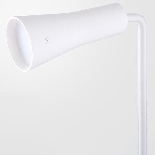 Modern Minimalist ABS Iron Cone White USB Charging Eye Protection LED Desk Lamp For Bedroom
