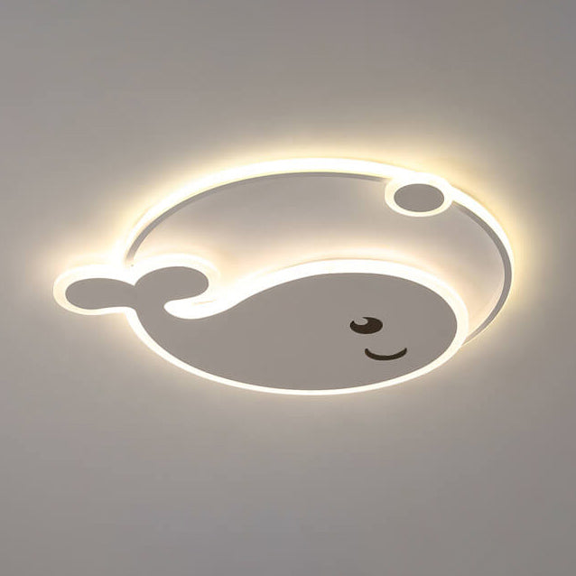 Creative Cartoon Dolphin Moon LED Kids Flush Mount Ceiling Light