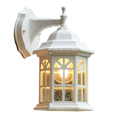 European Waterproof Retro Pavilion Design 1-Light Outdoor Wall Sconce Lamp