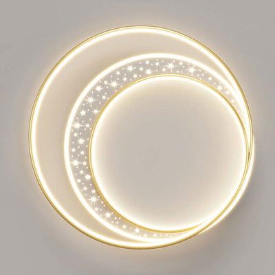 Nordic Creative Simple Circle Tangent Gypsophila Decoration Design LED Flush Mount Light