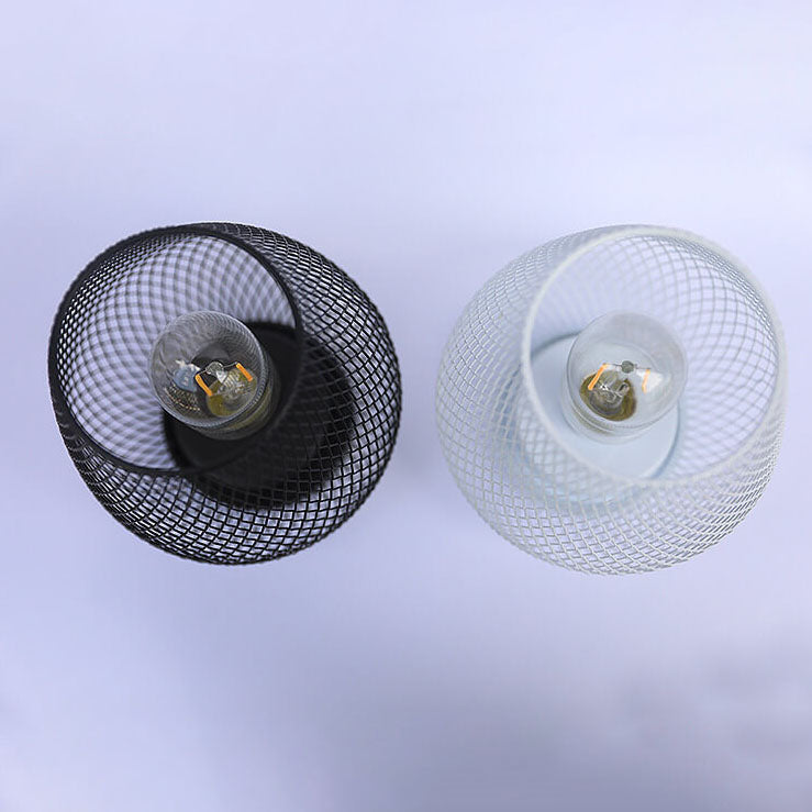 Moderne minimalistische Batterie-Raster-Eisen-Glas 1-Licht Tischlampe 