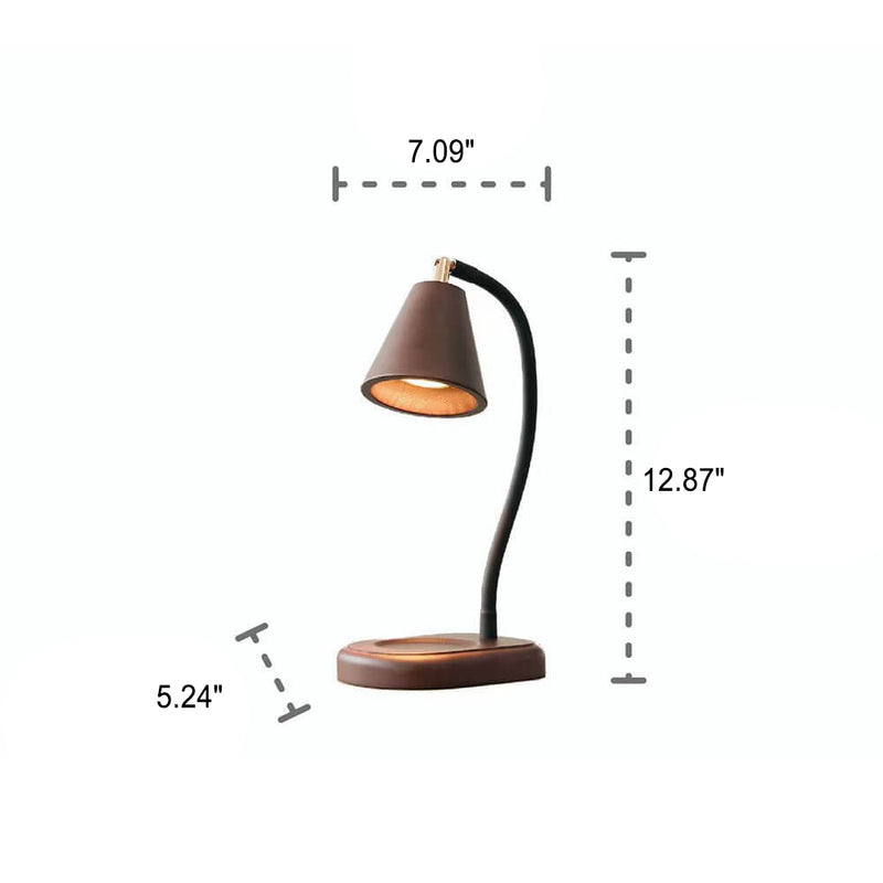 Lampe de Table à 1 Lumière en Bois avec Cire Fondante Parfumée et Poteau Réglable Moderne 