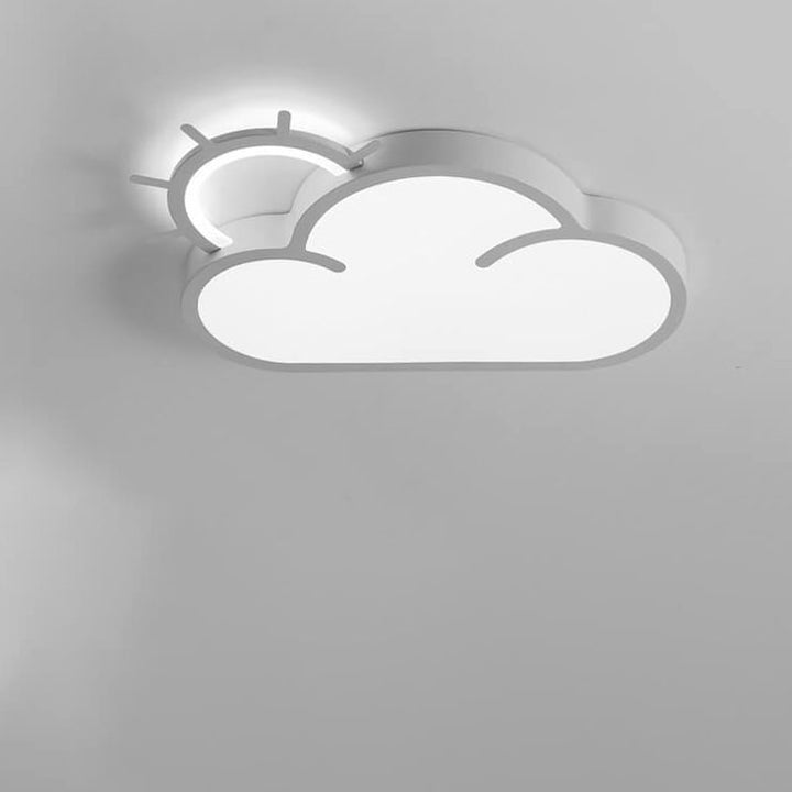 Zeitgenössische nordische wolkige Sonne Acryl Eisen LED Kinder Deckenleuchte zur Deckenmontage für Wohnzimmer und Schlafzimmer 