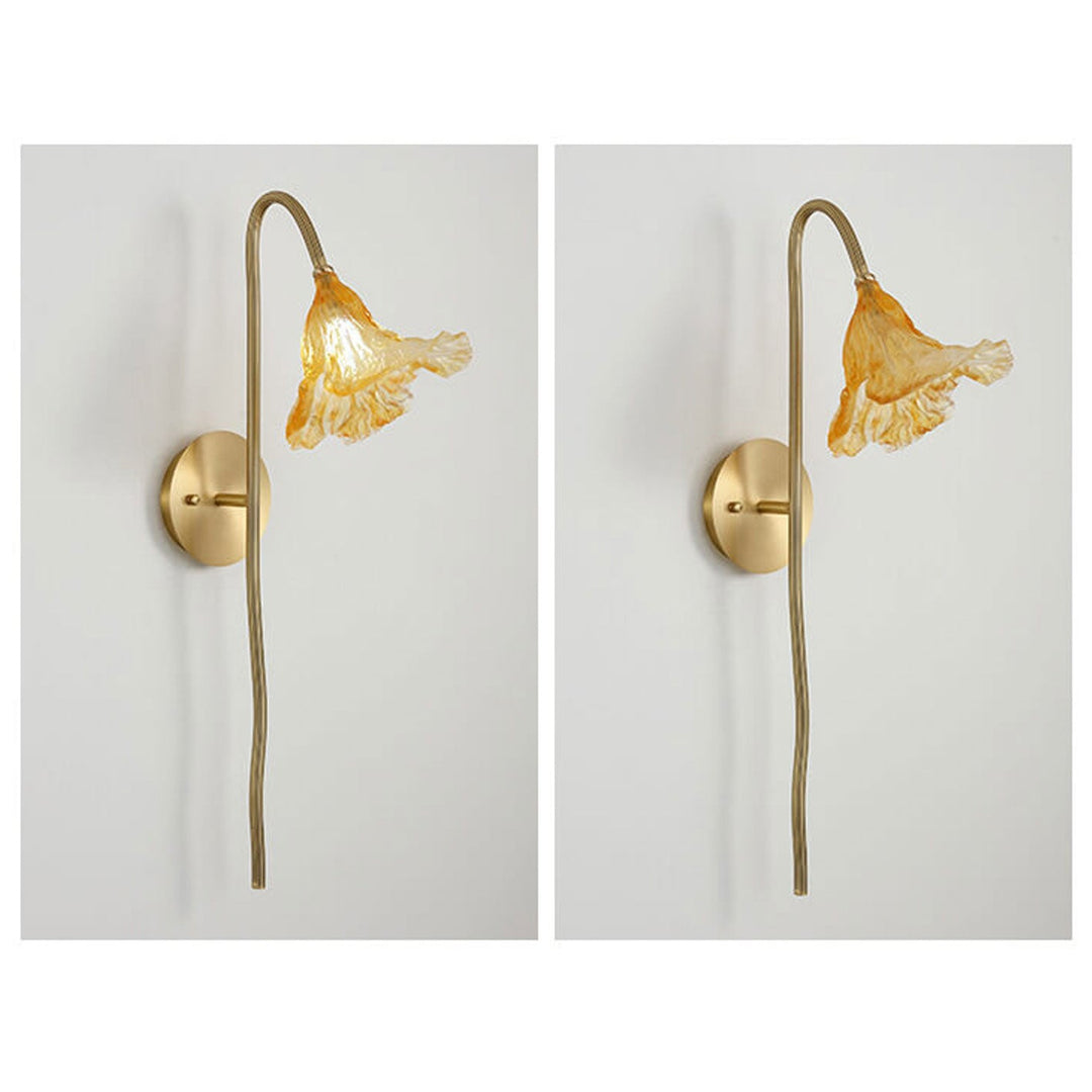 Conception Moderne de Lampe Murale en Verre de Lotus Chinois Sec 1-Lumière 