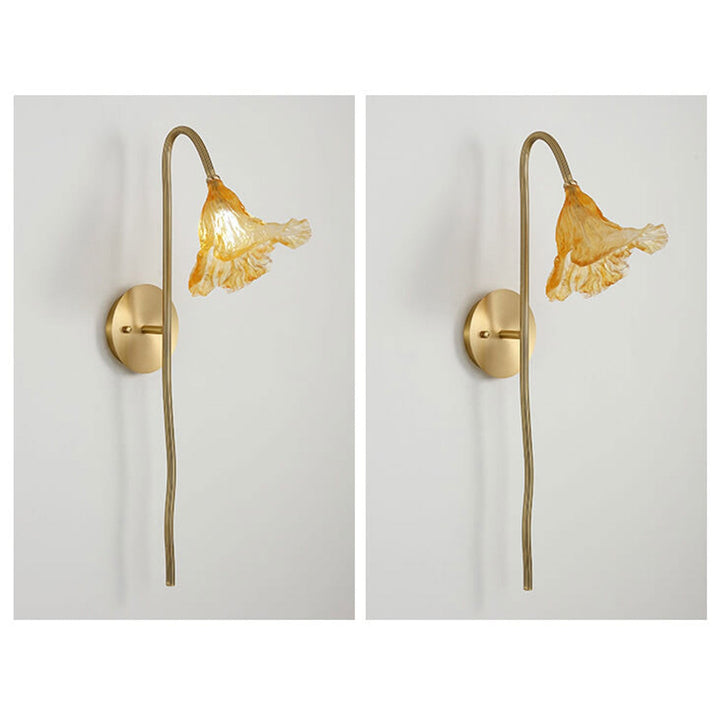Conception Moderne de Lampe Murale en Verre de Lotus Chinois Sec 1-Lumière 