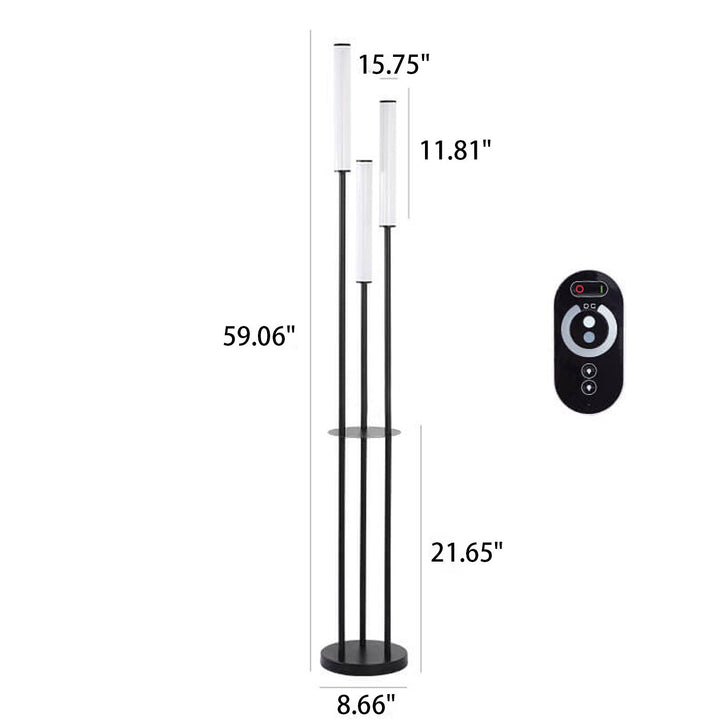 Modern Minimalist Creative Long Bar Design 3-Light LED Standing Floor Lamp