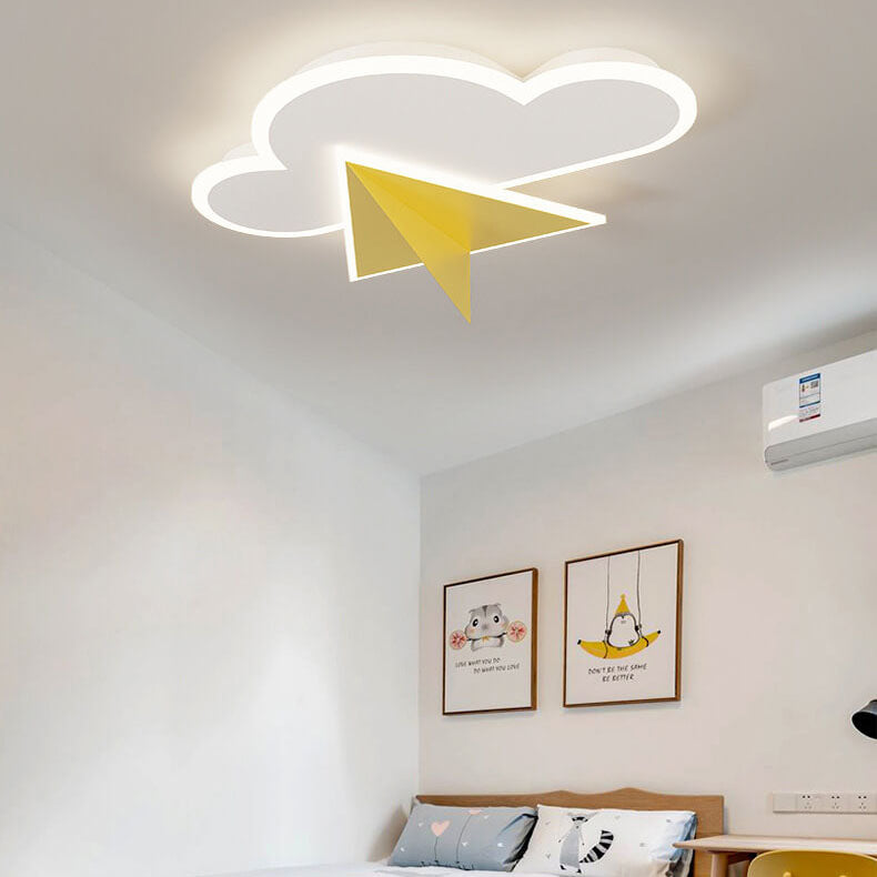ضوء سقف للأطفال على شكل سحب كرتونية إبداعية مع طائرة LED 