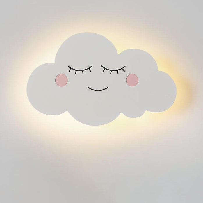 Nordic Creative Clouds Eisen Emoji LED Wandleuchte für Kinder