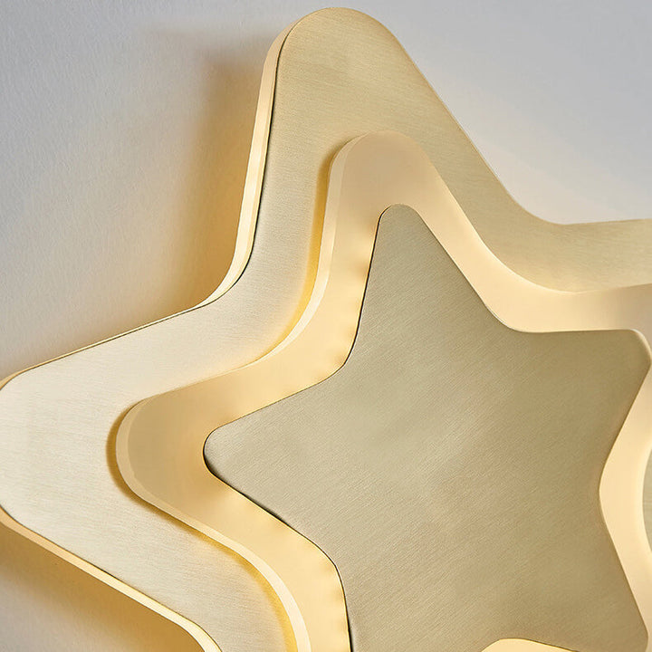 Nordische Luxus Messing Sternform LED Wandleuchte 