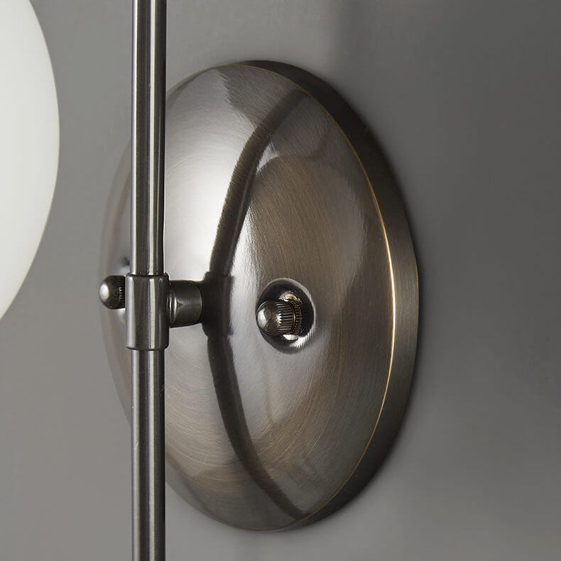 Lustre nordique en verre boule ronde bras plié en cuivre applique murale 1 lumière 