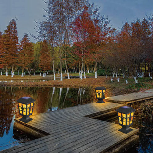 Modern Simplicity Outdoor Solar Flame Blinking Lantern LED Waterproof Garden Decorative Landscape Light For Garden