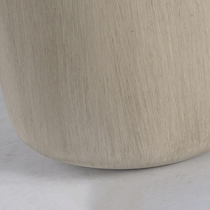 Modern Minimalist Fabric Cement Round 1-Light Table Lamp For Living Room &amp; Bedroom