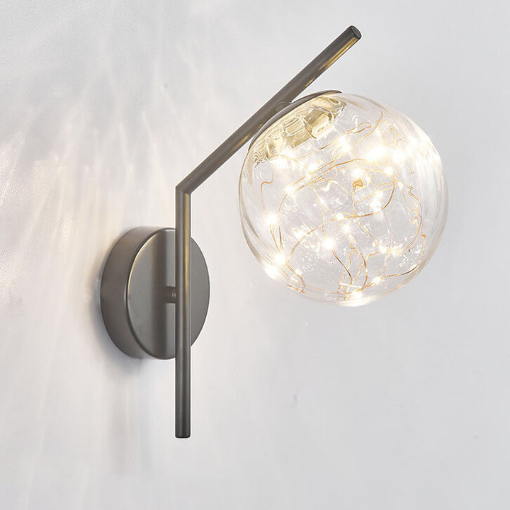 Traditionelle europäische Wandleuchte mit vollem Stern aus Eisen und Glas mit LED-Lichtkugel für Wohnzimmer und Schlafzimmer 