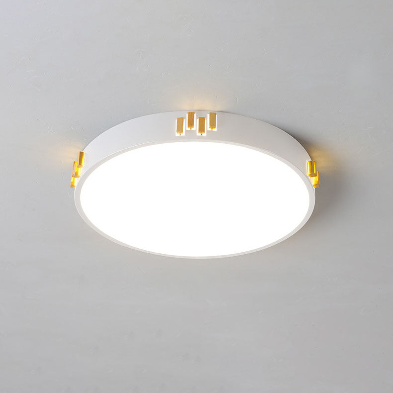 Plafonnier LED encastré en bois creux rond simple nordique 