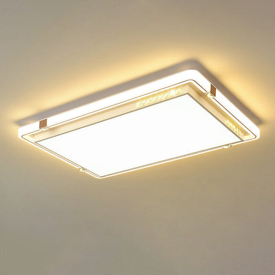 Modern Luxury Rectangular/Square/Round Crystal Decorative LED Flush Mount Ceiling Light