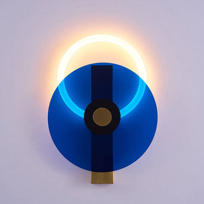 Modern Colored Luminous Acrylic Round LED Wall Sconce Lamp