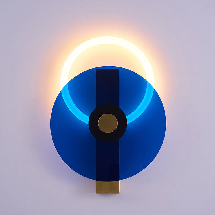 مصباح حائط LED دائري أكريليك مضيء وملون حديث 