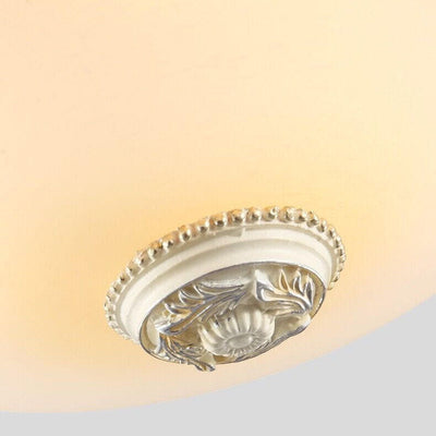 European Simple Iron Round Glass Lampshade 2/3-Light Flush Mount Ceiling Light