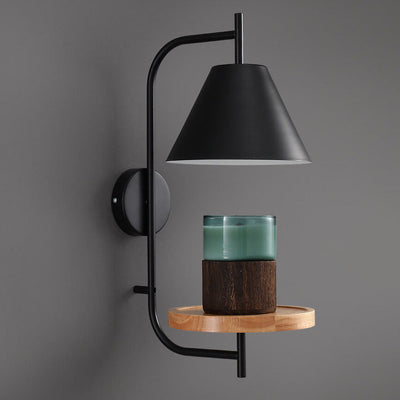 Modern Light Luxury Simple Iron Wood Horn Melting Wax 1-Light Wall Sconce Lamp