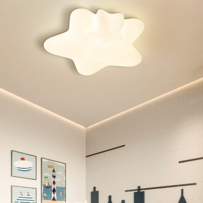 Zeitgenössische skandinavische PE Star Shade LED Deckenleuchte für das Schlafzimmer 