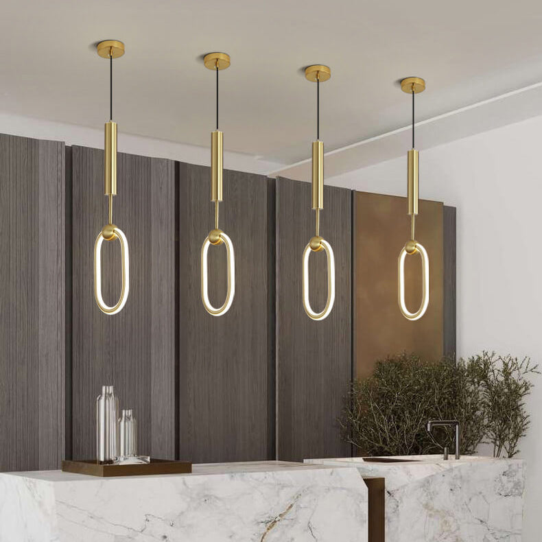 Nordic Luxury Gold Circle Ring LED Pendant Light