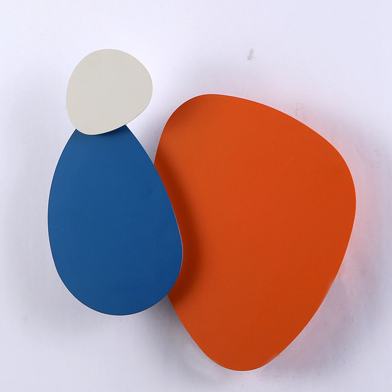 Contemporary Scandinavian Geometric Iron Round Plate Combination LED Wall Sconce Lamp For Bedroom