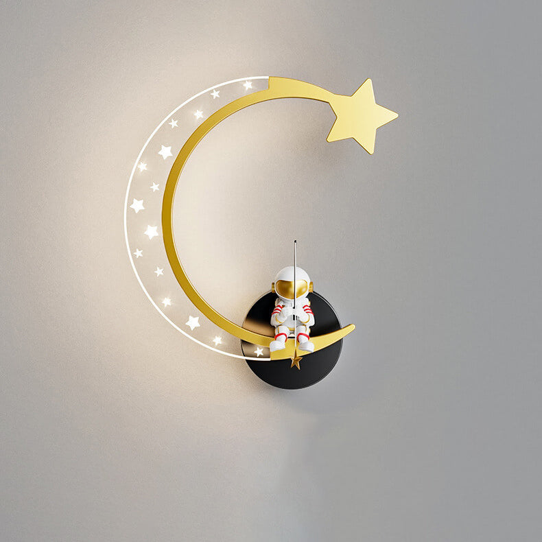 Creative Cartoon Astronaut Star Moon Kids LED Wall Sconce Lamp