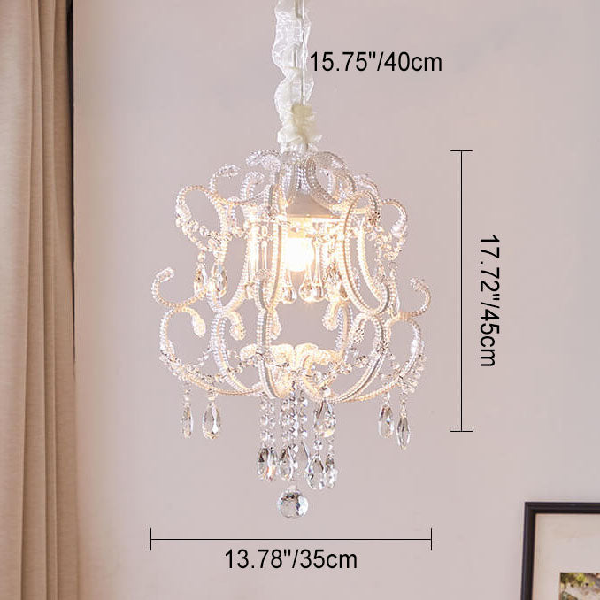 Nordic Light Luxury Arc Crystal Glass 1-Light Pendant Light