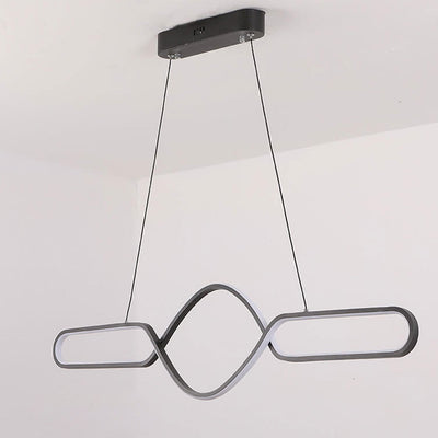 Modern Simple Line Staggered Spiral Design LED Chandelier