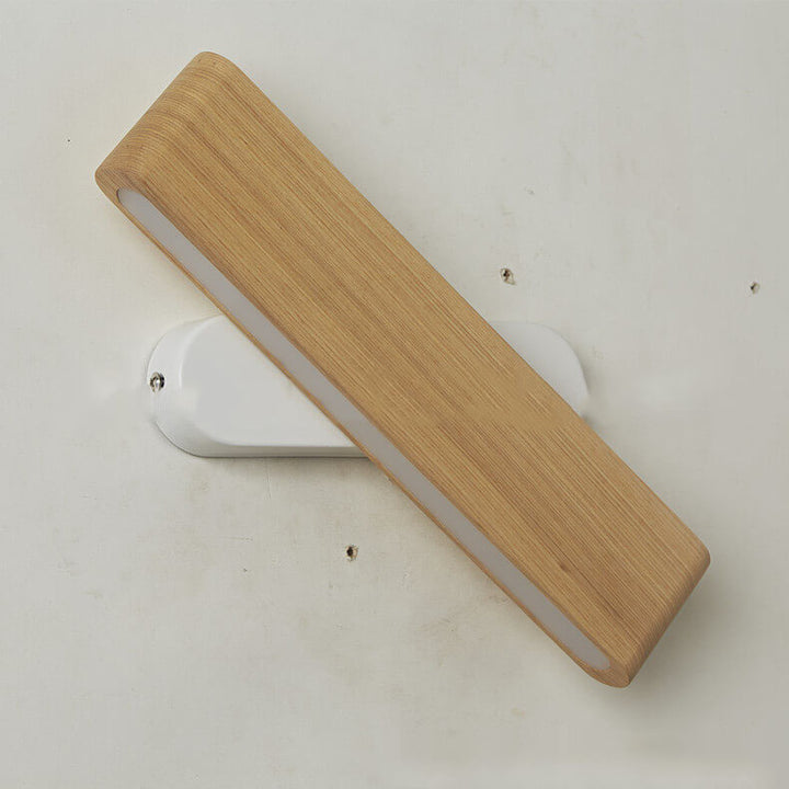 Lampe murale LED en acrylique bois rotatif longue barre minimaliste moderne 