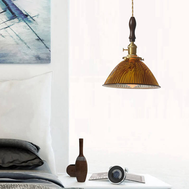 Suspension Luminaire Moderne Rétro Couleur Unie Laiton Verre Fer 1 Lumière 