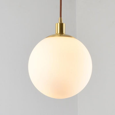 Nordic Minimalist Milky White Glass Ball 1-Light Pendant Light