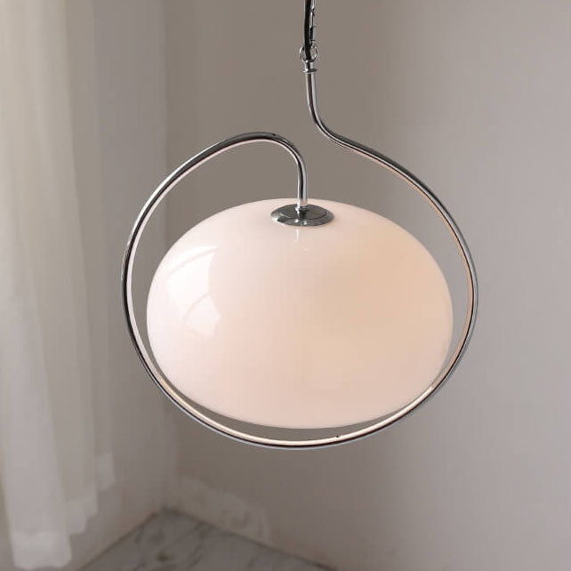 European Vintage Round Ball Iron Glass 1-Light Pendant Light