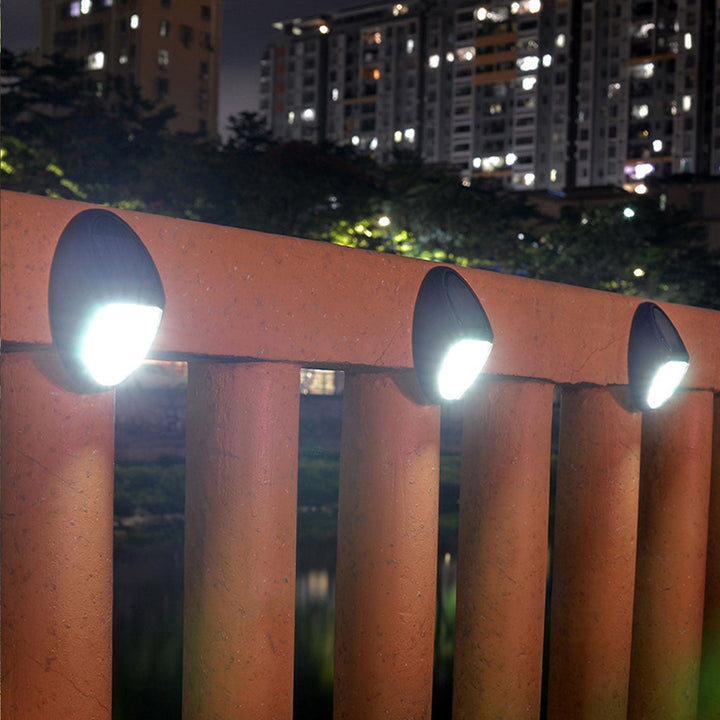 Lampe murale à applique pour clôture de jardin à LED ovale moderne pour extérieur solaire 