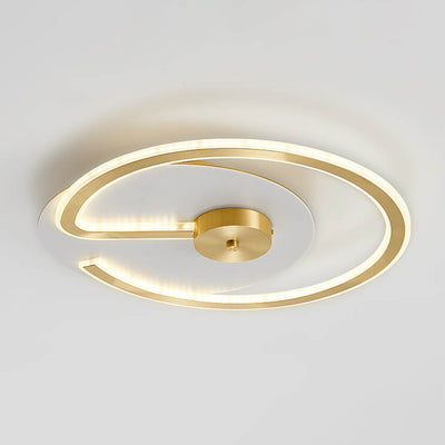 Modern Brass Acrylic Circle LED Flush Mount Ceiling Light