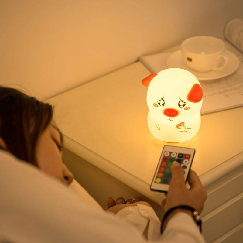 Creative Cartoon Funny Piggy Pat Silicone LED Night Light Table Lamp