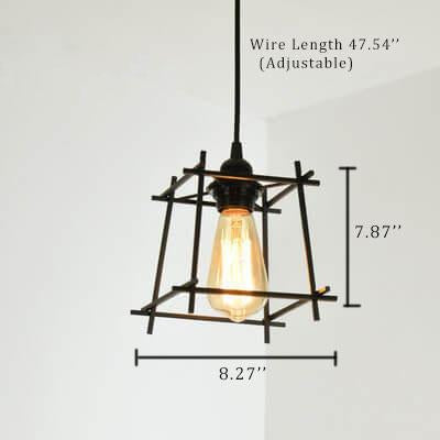 Wrought Iron 1-Light  Tic Tac Toe Shaped Pendant Light