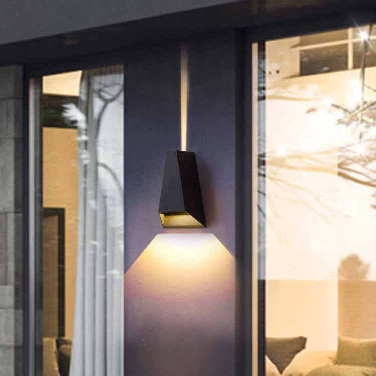 Modern Creative Trapezoid Up and Down Illuminated LED Outdoor Wall Sconce Lamp