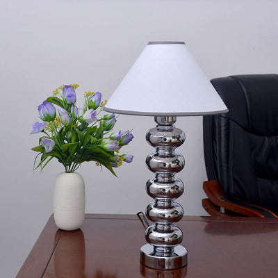 Modern Creative Chrome Fabric Lampshade 1-Light Table Lamp