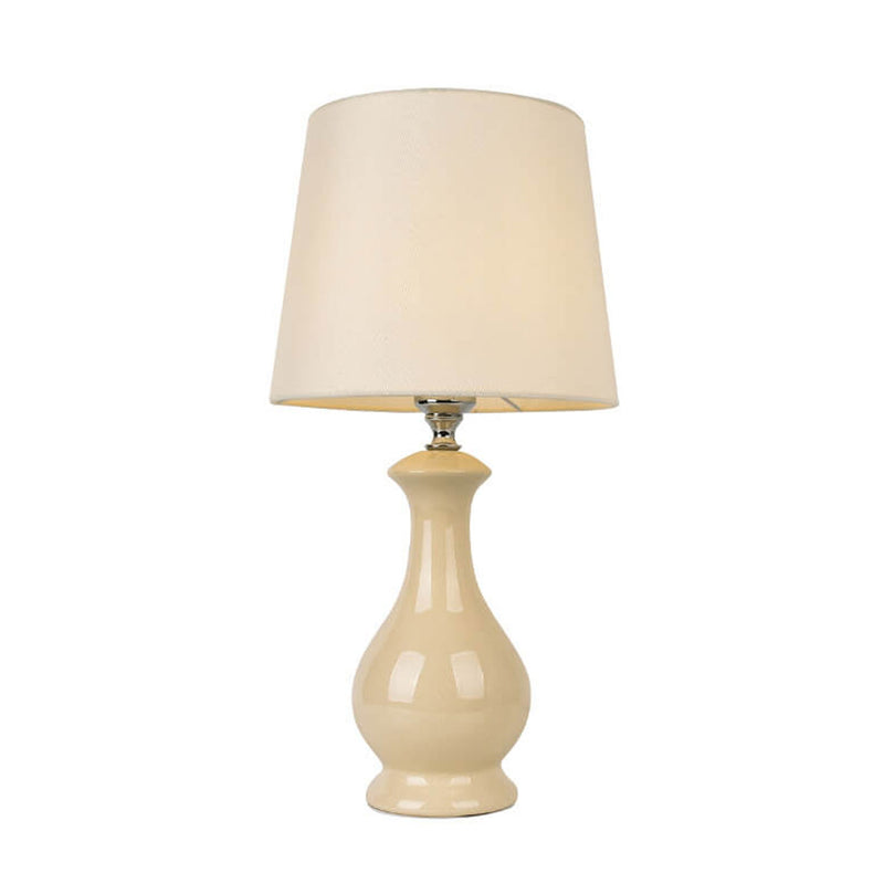 Nordic Light Luxury Ceramic Linen Fabric 1-Light Table Lamp