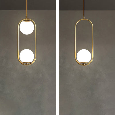 Modern Light Luxury Minimalist Oval Glass Orb 1/2-Light Pendant Light