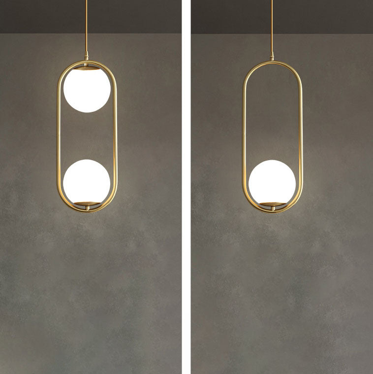 Modern Light Luxury Minimalist Oval Glass Orb 1/2-Light Pendant Light