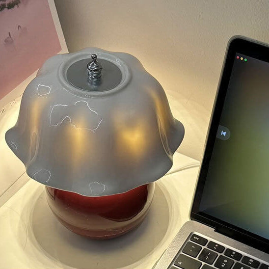 Moderne minimalistische dekorative florale Keramik-LED-Tischlampe 
