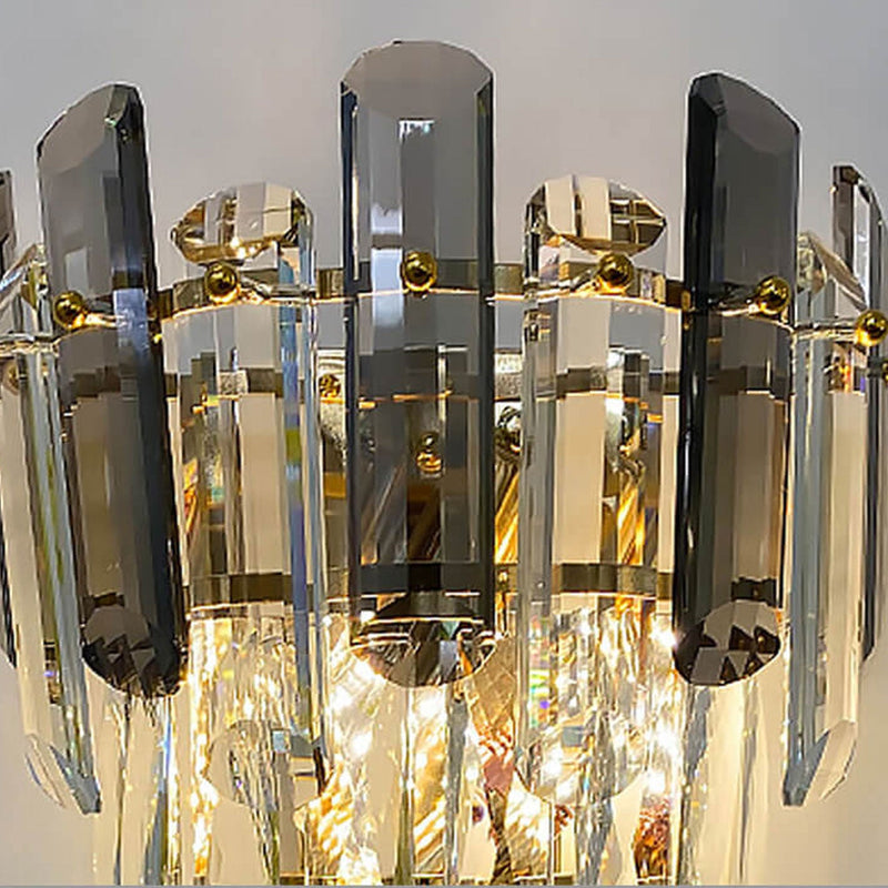Modern Luxury Crystal Multi-Layer Column 1-Light Wall Sconce Lamp